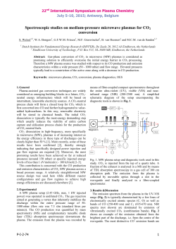 Spectroscopic studies on medium-pressure microwave plasmas for CO2 conversion
