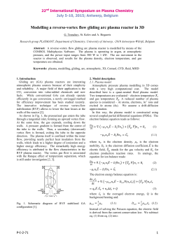 Modelling a reverse-vortex flow gliding arc plasma reactor in 3D
