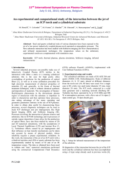 An experimental and computational study of the interaction between the jet of an ICP torch and a cylidrical substrate