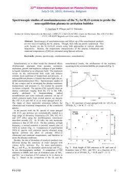 Spectroscopic studies of sonoluminescence (SL) of the N2/Ar/H2O system to probe the non-equilibrium plasma in cavitation bubbles