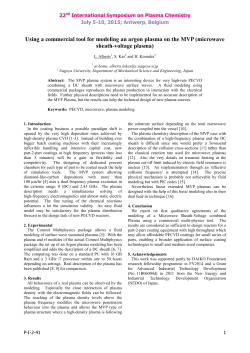 Using a commercial tool for modeling an argon plasma on the MVP (microwave sheath-voltage plasma)