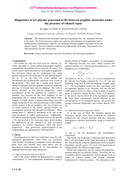 Diagnostics of arc plasma generated in He between graphite electrodes under the presence of ethanol vapor