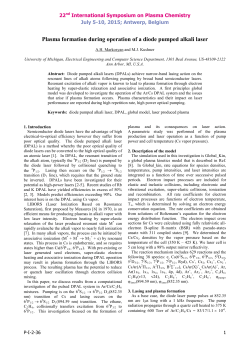Plasma formation during operation of a diode pumped alkali laser