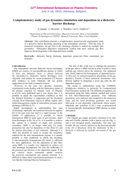 Complementary study of gas dynamics simulation and deposition in a dielectric barrier discharge