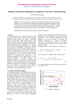 Influence of chemical composition on radiations of microwave discharge lamp