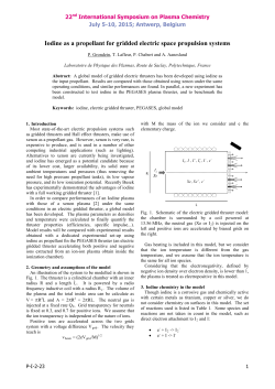 Iodine as a propellant for gridded electric space propulsion systems