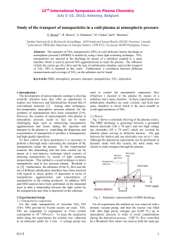 Study of the transport of nanoparticles in a cold plasma at atmospheric pressure