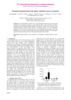 Potential of plasma based soft and/or combined cancer treatments