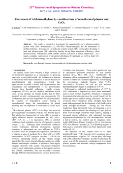 Abatement of trichloroethylene by combined use of non-thermal plasma and CeO2