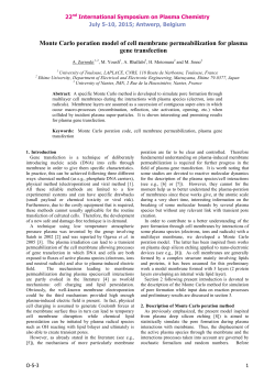 Monte Carlo poration model of cell membrane permeabilization for plasma gene transfection