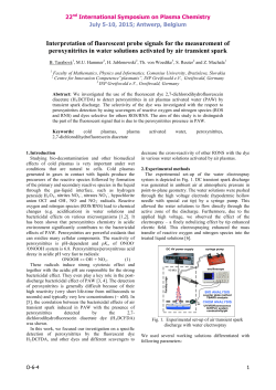 Interpretation of fluorescent probe signals for the measurement of peroxynitrites in water solutions activated by air transient spark