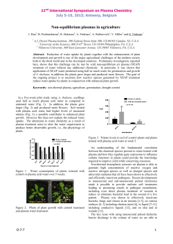 Non-equilibrium plasmas in agriculture