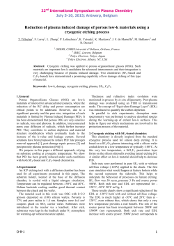Reduction of plasma induced damage of porous low-k materials using a cryogenic etching process