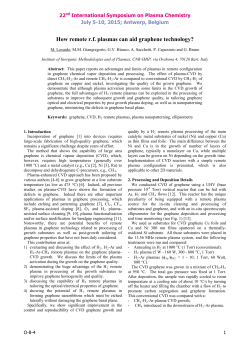 How remote r.f. plasmas can aid graphenetTechnology?
