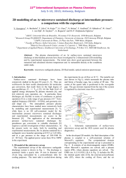 2D modelling of an Ar microwave sustained discharge at intermediate pressure: a comparison with the experiment