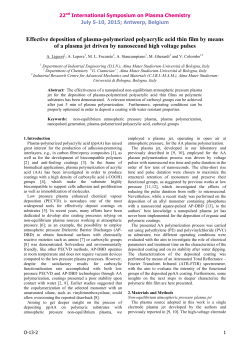 Effective deposition of plasma-polymerized polyacrylic acid thin film by means of a plasma jet driven by nanosecond high voltage pulses