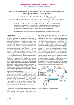 OH and H number density distributions in near-surface nanosecond pulse discharges at a liquid / vapor interface