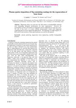 Plasma sputter-deposition of Mg-containing coatings for the regeneration of bone tissue