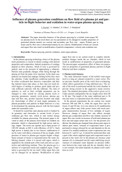 Influence of plasma generation conditions on flow field of a plasma jet and particle in-flight behavior and oxidation in water-argon plasma spraying