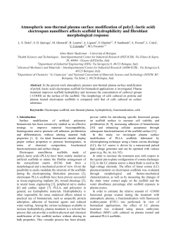 ATMOSPHERIC PLASMA SURFACE MODIFICATION OF ELECTROSPUN POLY(L-LACTIC ACID): EFFECT ON MAT PROPERTIES AND CELL CULTURING