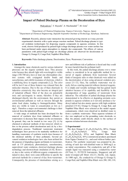 Impact of Pulsed Discharge Plasma on the Decoloration of Dyes