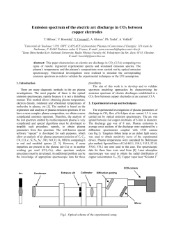 Emission spectrum of the electric arc discharge in CO2 between copper electrodes