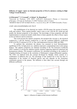 Influence of copper vapors on thermal properties of SF6/Cu mixtures existing in High Voltage Circuit Breakers.