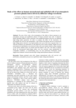 Study of the effect on human mesenchymal and epithelial cells of an atmospheric pressure plasma source driven by different voltage waveforms