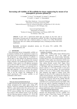 Increasing cell viability of 3D scaffolds for tissue engineering by means of an atmospheric pressure plasma jet