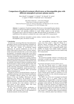 Comparison of localized treatment effectiveness on biocompatible glass with different atmospheric pressure plasma sources