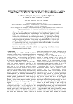EFFECT OF ATMOSPHERIC PRESSURE NON-EQUILIBRIUM PLASMA TREATMENT ON POLY-L-LACTIC ACID ELECTROSPINNABILITY