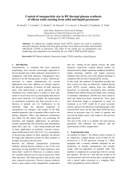 Control of nanoparticle size in RF thermal plasma synthesis of silicon oxide starting from solid and liquid precursors