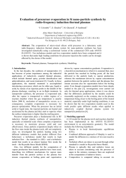 Evaluation of precursor evaporation in Si nano-particle synthesis by radio-frequency induction thermal plasmas