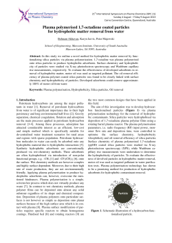 Plasma polymerised 1,7-octadiene coated particles for hydrophobic matter removal from water