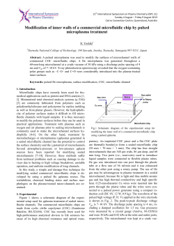 Modification of inner walls of a commercial microfluidic chip by pulsed microplasma treatment