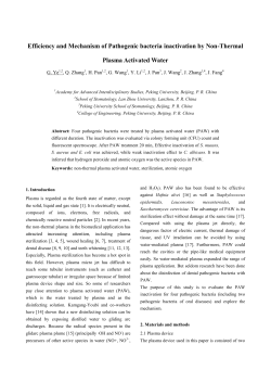 Antimicrobial Efficacy of Non-thermal Plasma Activated Water against Pathogenic Bacteria in Vitro
