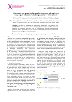 Absorption spectroscopy of atmospheric pressure microplasmas using supercontinuum radiation generated by fs fibre lasers