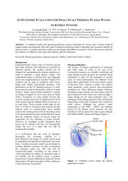 AN ECONOMIC EVALUATION FOR SMALL SCALE PLASMA WASTE-TO-ENERGY SYSTEMS