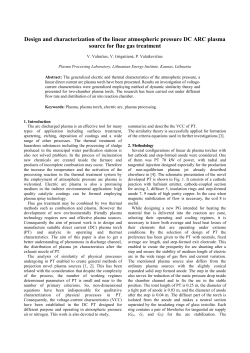 Design and characterization of the linear atmospheric pressure DC ARC plasma source for flue gas treatment