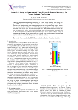 Numerical Study on Nano-second Pulse Dielectric Barrier Discharge for Plasma Assisted Combustion
