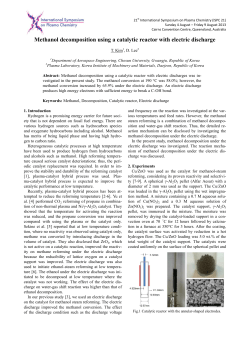 Methanol Decomposition using a Catalytic Reactor with Electric Discharges