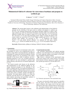 Miniaturized GlidArc&reg; reformer for conversion of methane and propane to synthesis gas