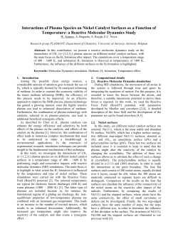 Interactions of plasma species on nickel catalyst surfaces as function of temperature: a reactive molecular dynamics study