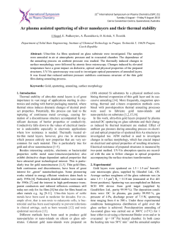 Ar PLASMA ASSISTED SPUTTERING OF GOLD NANOLAYERS AND THEIR THERMAL STABILITY