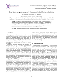 Time Resolved Spectroscopy of a Nanosecond Pulsed Discharge in Water