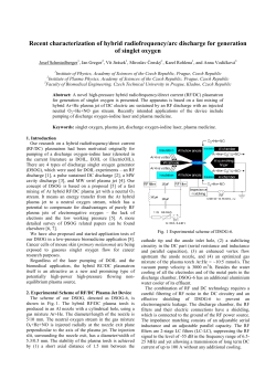 Recent characterization of hybrid radiofrequency/arc discharge for generation of singlet oxygen