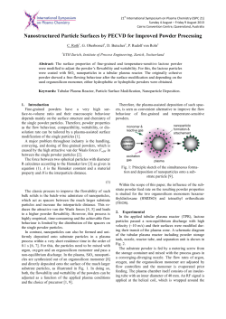 Nanostructured Particle Surfaces by PECVD for Improved Powder Processing