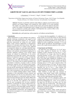 GROWTH OF VASCULAR CELLS ON SPUTTERED THIN LAYERS