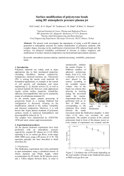 Surface modification of polystyrene beads using RF atmospheric pressure plasma jet