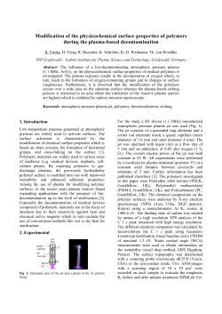 Modification of the physicochemical surface properties of polymers during the plasma-based decontamination